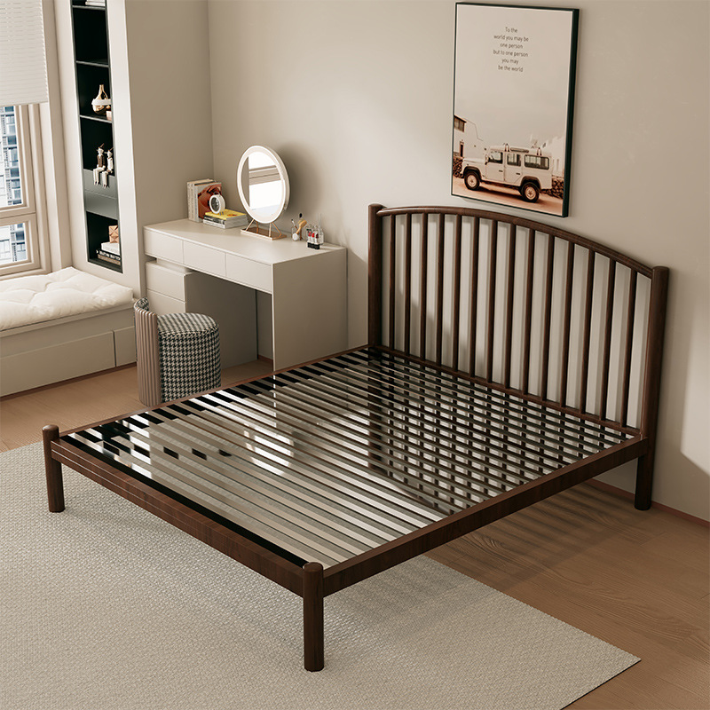Soft curved bedside black walnut + 23 beams