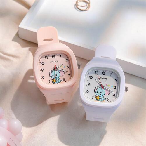 E-commerce cute silicone watch trendy glow-in-the-dark sports student square strap high-quality watch
