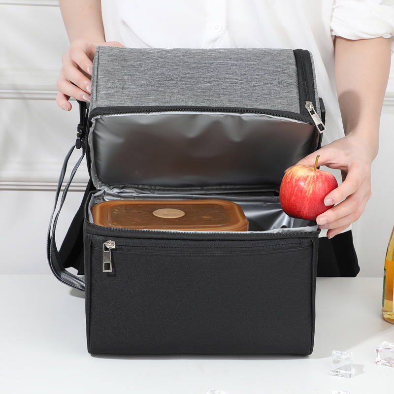 Nueva bolsa de hielo grande de color en contraste, bolsa de picnic al aire libre, bolsa de mantenimiento fresco de comercio exterior, bolsa de almuerzo, bolsa de almuerzo, bolsa de aislamiento de mensajero, color a juego