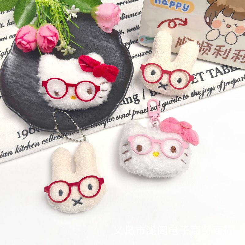 网红卡通眼镜小兔HelloKitty挂件diy发饰服饰拖鞋胸针配件KT辅料|undefined