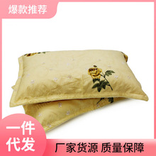 ✅批发纯棉枕套一对装加厚拉链夹棉枕芯套全棉布枕头套48x74cm