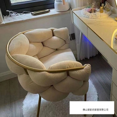 化妆椅子女生卧室轻奢梳妆台凳子简约现代家用靠背网红ins美甲椅