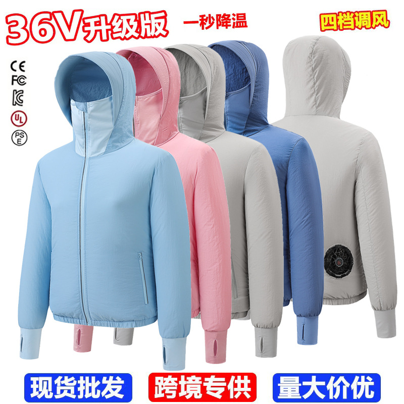 2025 Smart Fan Clothes Men's Outdoor Work Site Refrigeration Air Conditioning Clothes Heatstroke Prevention and Cooling Thin Sun Protection Clothes Women