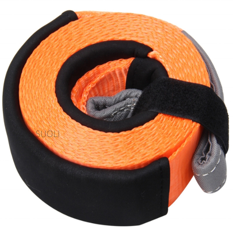 Tow rope car trailer belt 3 "75MM wide 8T pull car trailer belt high strength traction rope manufacturers in stock Tow rope car trailer belt 3 "75MM wide 8T pull car trailer belt high strength traction rope manufacturers in stock