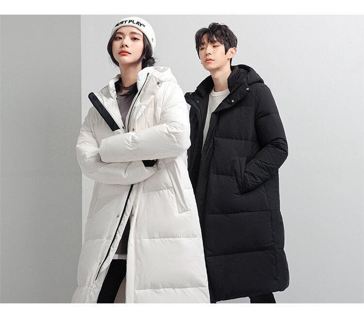 Men's Padded Coat Mid-length Thickened White Duck Down Jacket_voghion.com