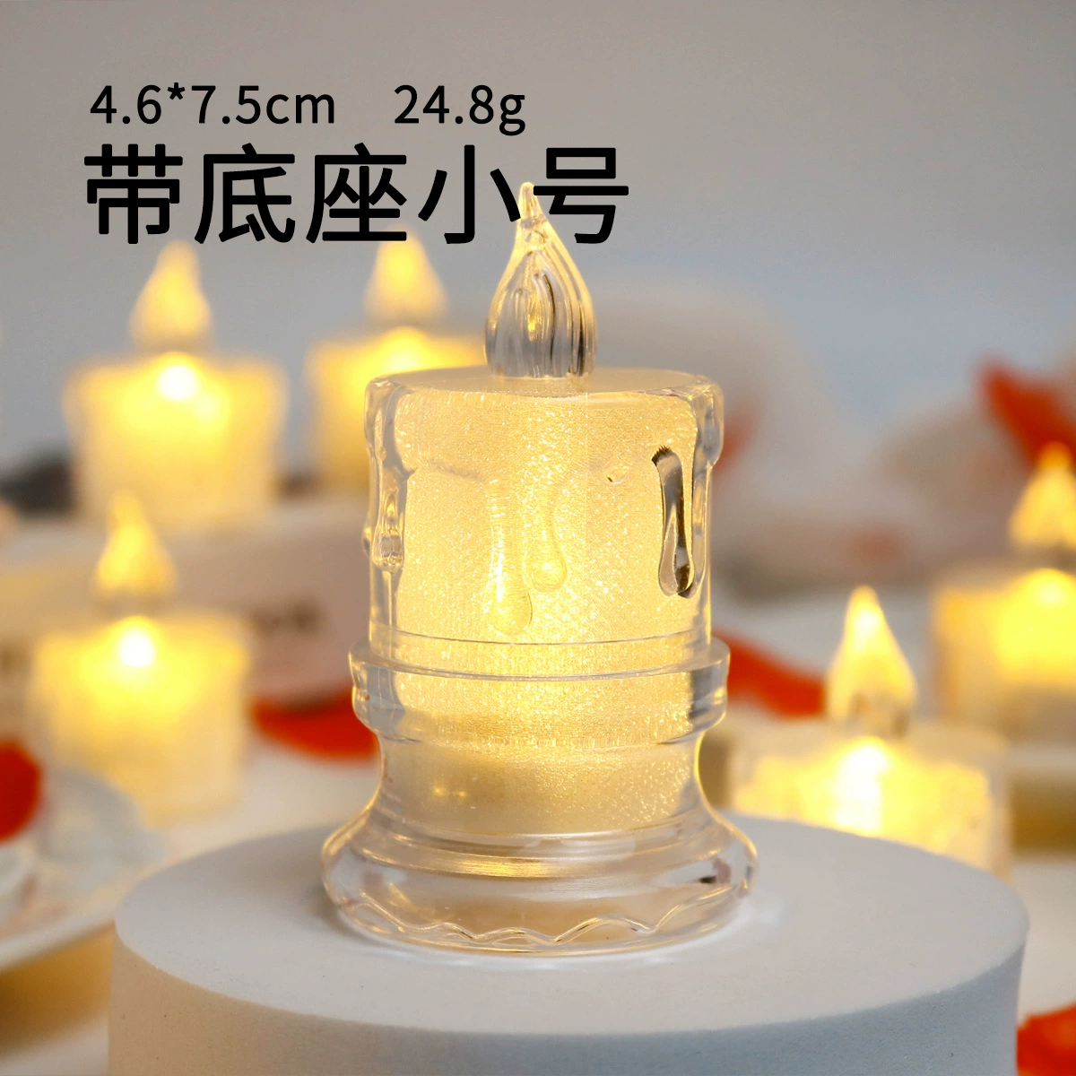 LED Mini Electronic Candle Light, Transparent Shell, Multiple Sizes & Set Options