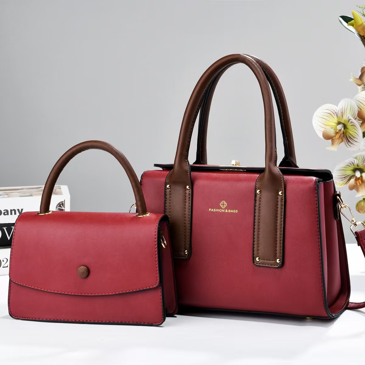 Dos piezas de paquete de bolsos de mano, bolsos de hombro de moda casuales, bolsos de transporte diario, bolsos transfronterizos