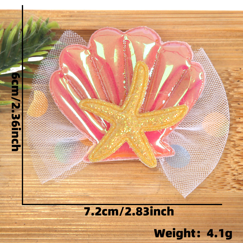 Cartoon shell starfish clip de pelo tema mar decoración de fiesta de cumpleaños clip de pelo borde clip de sequela clip de pelo