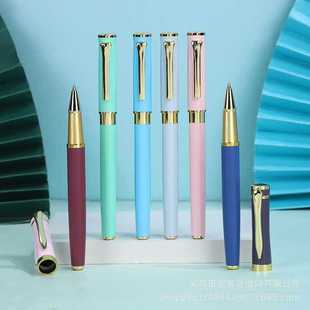 Spot Morandi Macaron Color Metal Signature Pen Business Office Ball Pen Gift Gel Pen Wholesale