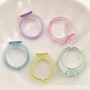 ��ͯ�_�ڽ�ָ���� ���ϲ�ɫ͸��16mm�_��Ȧ��ָ�hDIY��ͯ��ָ����