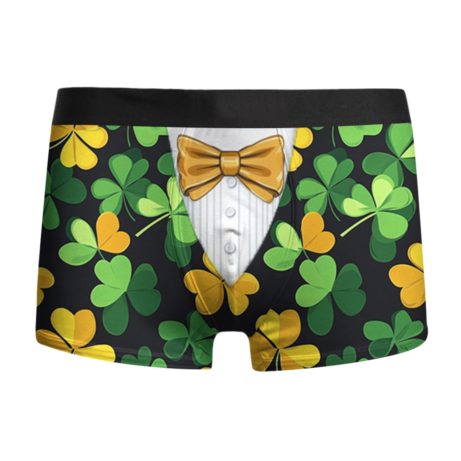Ropa interior para hombres, ropa interior para hombres, calzoncillos bóxer transpirables baratos, pantalones cortos bóxer con estampado de trébol de cuatro hojas de vacaciones MP01