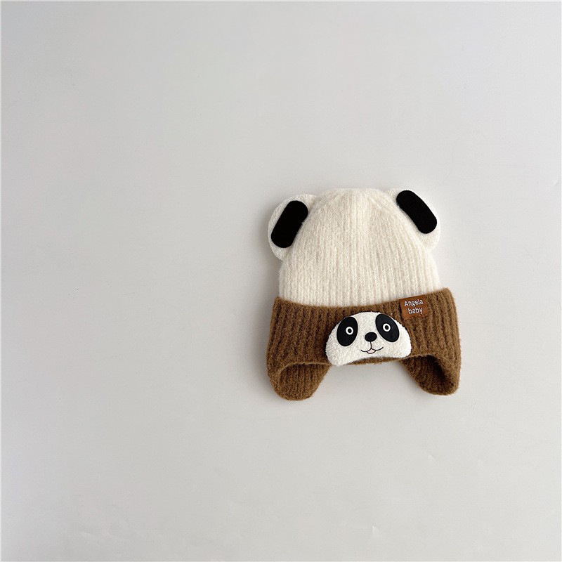 Sombreros para bebés invierno para niños gorras de protector de orejas super lindas gorras de punto panda gorras de abrigo