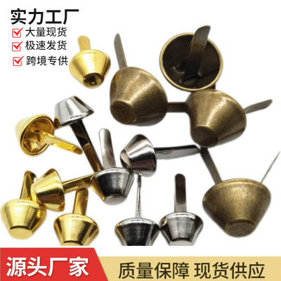 Manufactor Direct selling bucket Metal Foot nail Hand made DIY Pijuxiangbao parts Two legged bucket nails Flat headed cannon nail