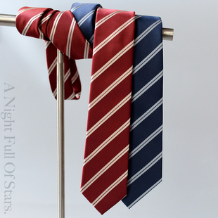 [Lin yuejun] red gold cyanotic striped tie jk school for college style shirt accessories casual dk men's Japanese all-match