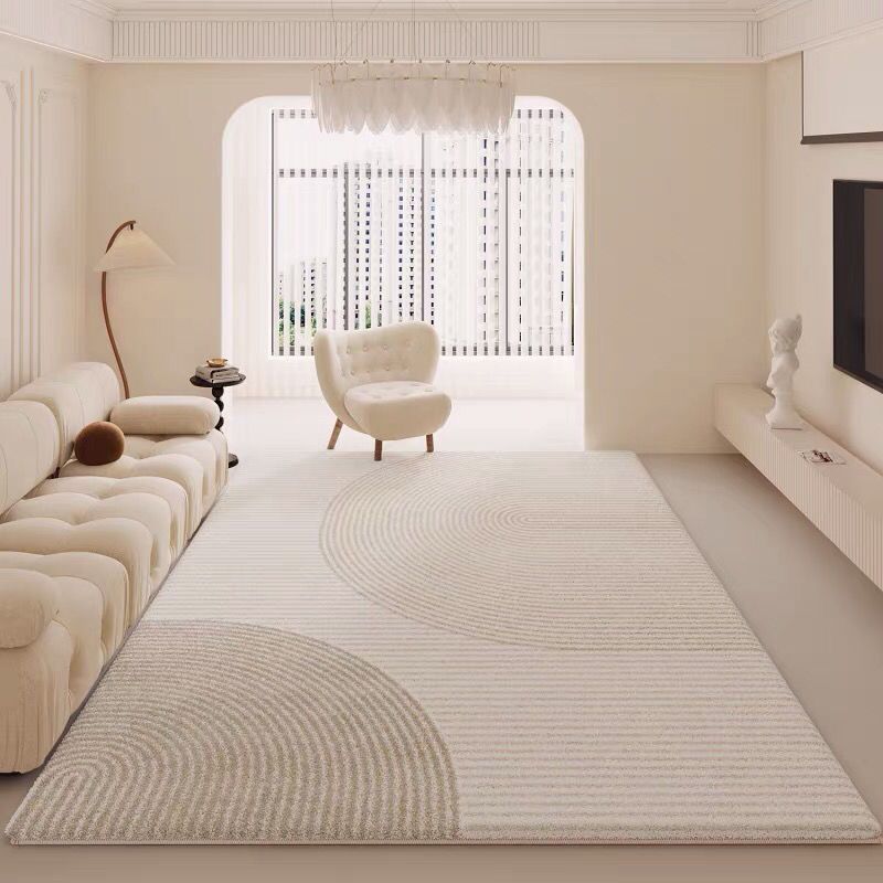 Alfombra de estilo crema para la sala de estar 2024 nueva manta de mesa de té de lujo ligera se puede limpiar color cálido tapete de dormitorio grueso
