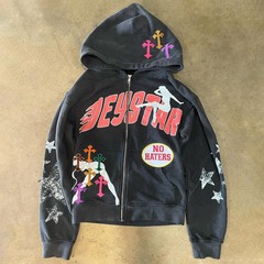 美式数码印花连帽卫衣女秋季新款Y2K拉链开衫宽松休闲外套新款