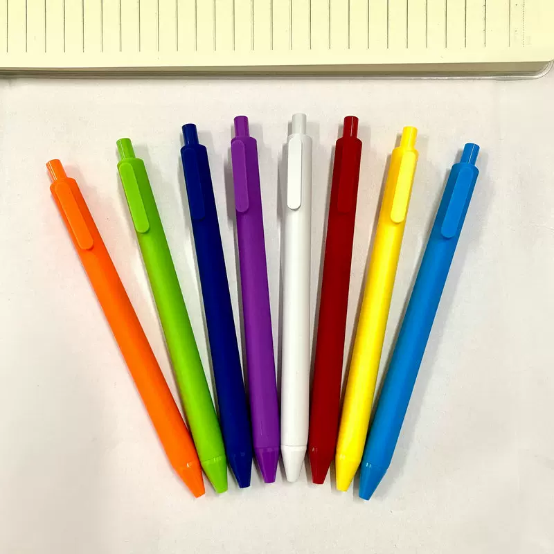 按动广告笔大容量中性笔定制LOGO印字学生黑色彩色简约0.5mm水笔