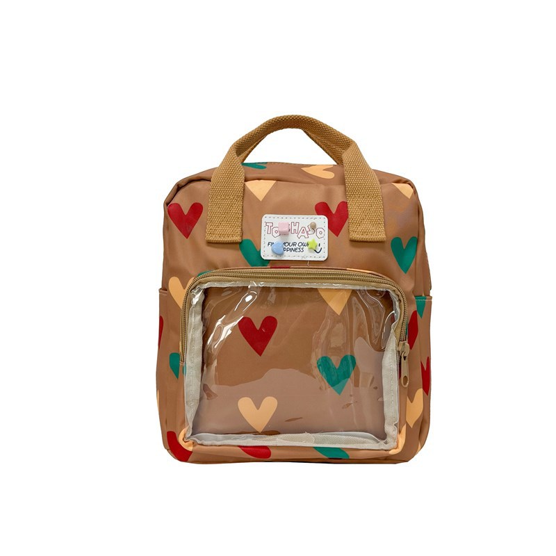 Mochila escolar para bebé de jardín de infantes dulce amor estilo occidental ventana pequeña transparente mochila para niños y niñas mochila para niños nueva
