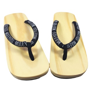 New Japanese Style Clog Slippers Wooden Slippers Men's Flat Wooden Bottom Flip-flops Flip-flops Chinese Style Flip-Flops