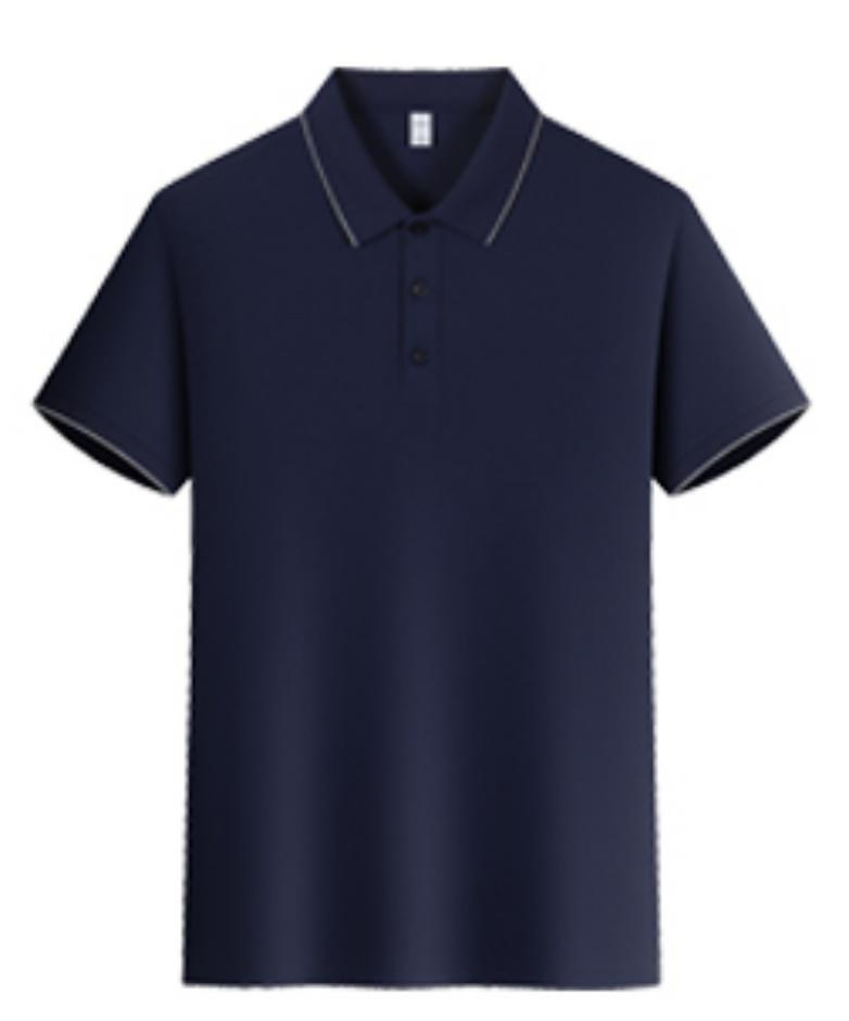 Calidad Verano frío, transpirable, ligero, lujo, fragancia fresca, poliéster, amoníaco, solapa de color sólido, camisa POLO en vivo, camiseta de manga corta