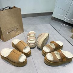 PRUGGI秋冬新款桑坡羊毛波特舒芙蕾拖鞋雪地靴厚底增高一脚蹬毛拖