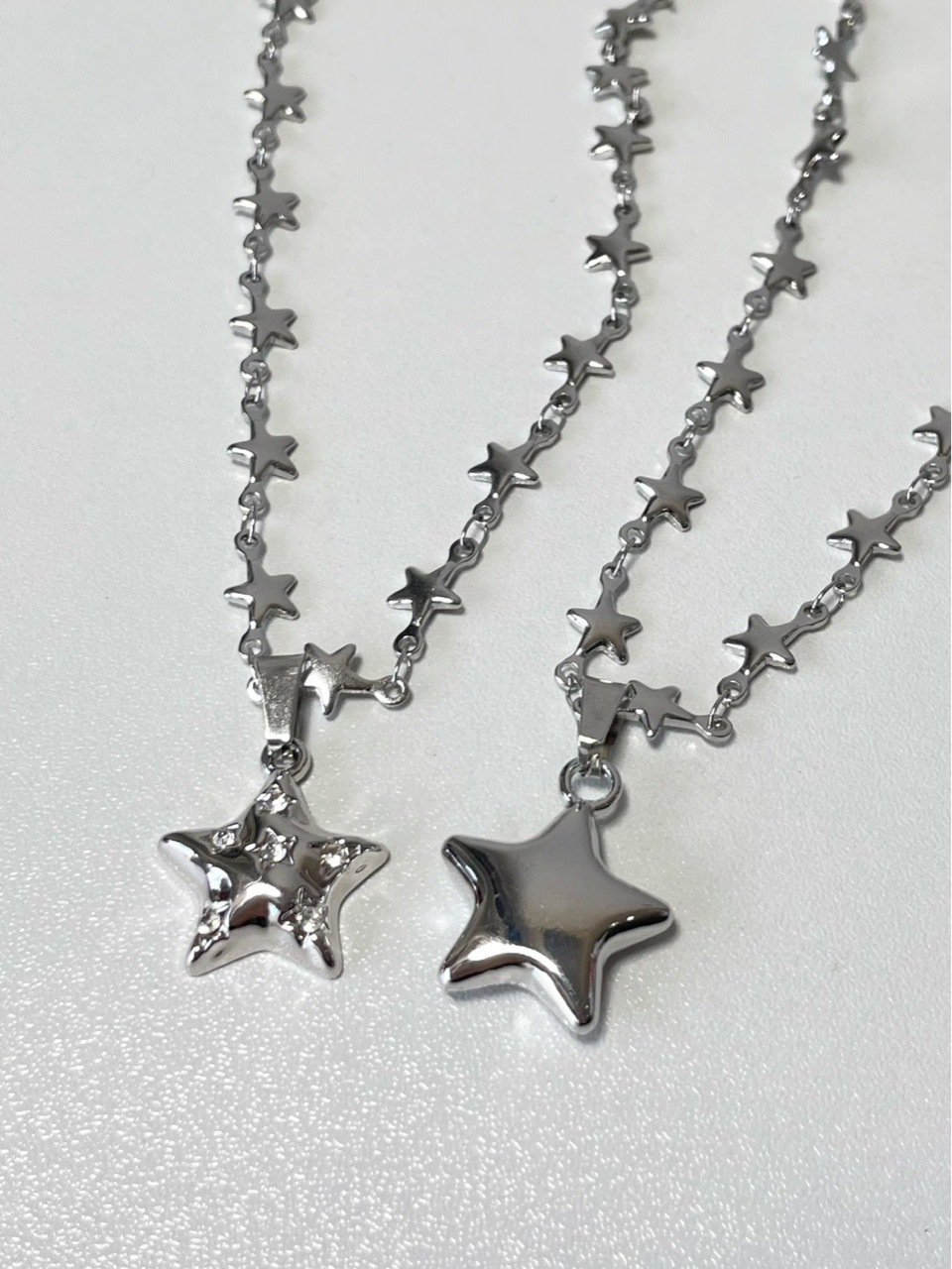 Y2k Simple Style Star Titanium Steel Patchwork Pendant Necklace display picture 1