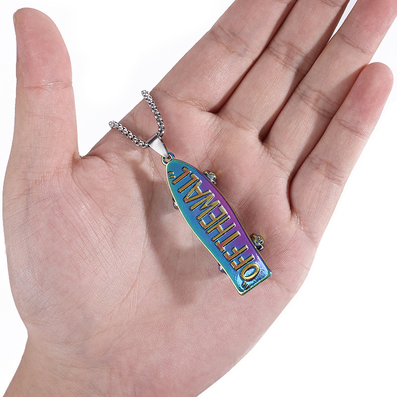 Retro Letter Titanium Steel Plating Pendant Necklace 1 Piece