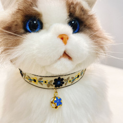 Floral Embroidered Cat Collar Cute Dog Necklace Scarf Photo Accessory Pet Collar Rabbit Necklace Wholesale