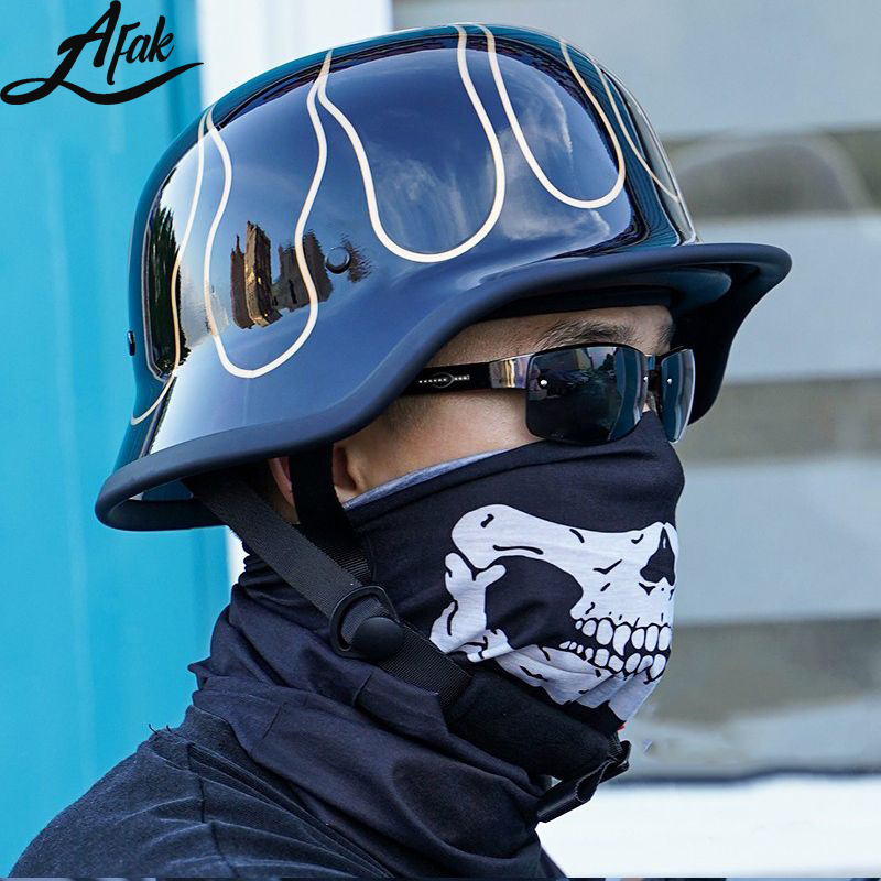 Casco soldado alemán Harley motocicleta retro medio casco de la motocicleta Certificación Nacional primicia casco Four Seasons fábrica al por mayor