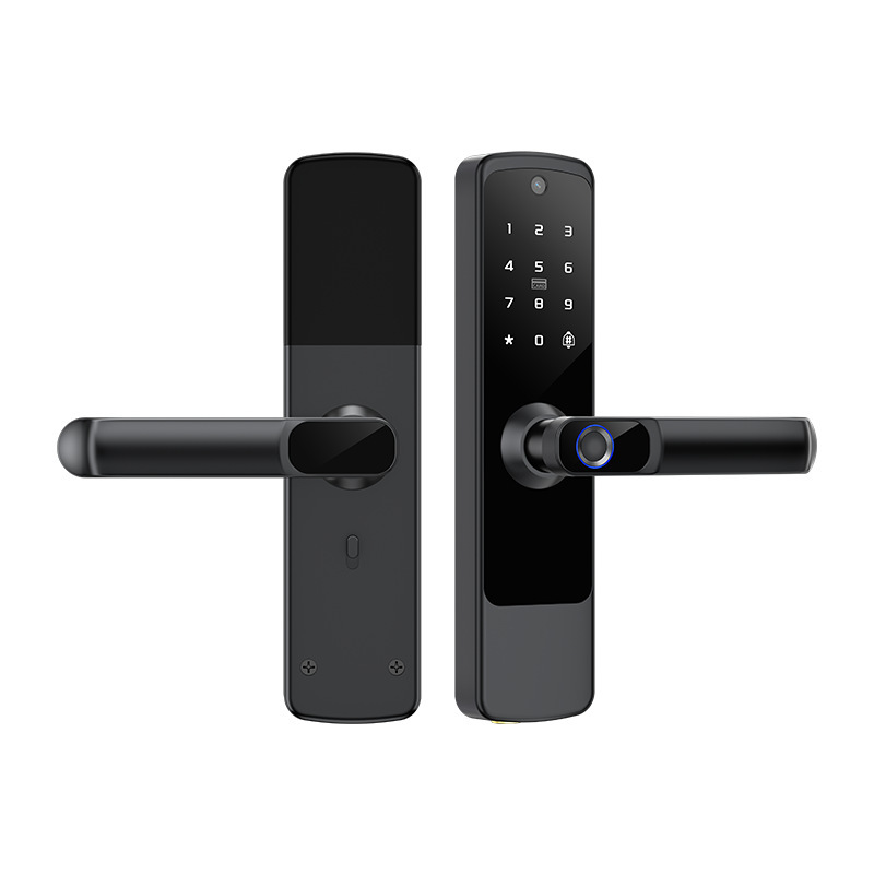 Cerradura inteligente TTLOCK de aleación de aluminio con huella dactilar y WiFi, superventas transfronteriza, para puertas de madera, con diseño antigraffiti, para apartamentos, del fabricante.