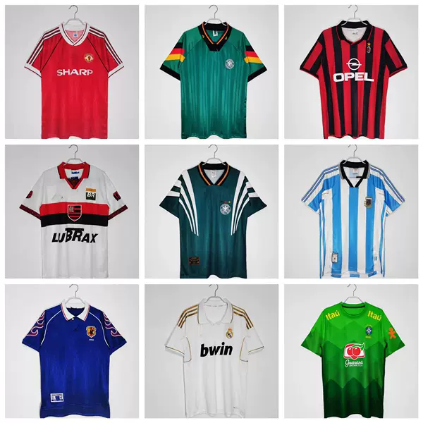 Retro Popular Models from Source Manufacturers: Inter Milan, Paris Saint-Germain, Germany, Argentina, Juventus, Italy, Tottenham, France, Ac Milan, Real Madrid