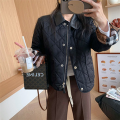前売り新シリーズ ~ 英倫相乗りキルティング菱格綿服コート