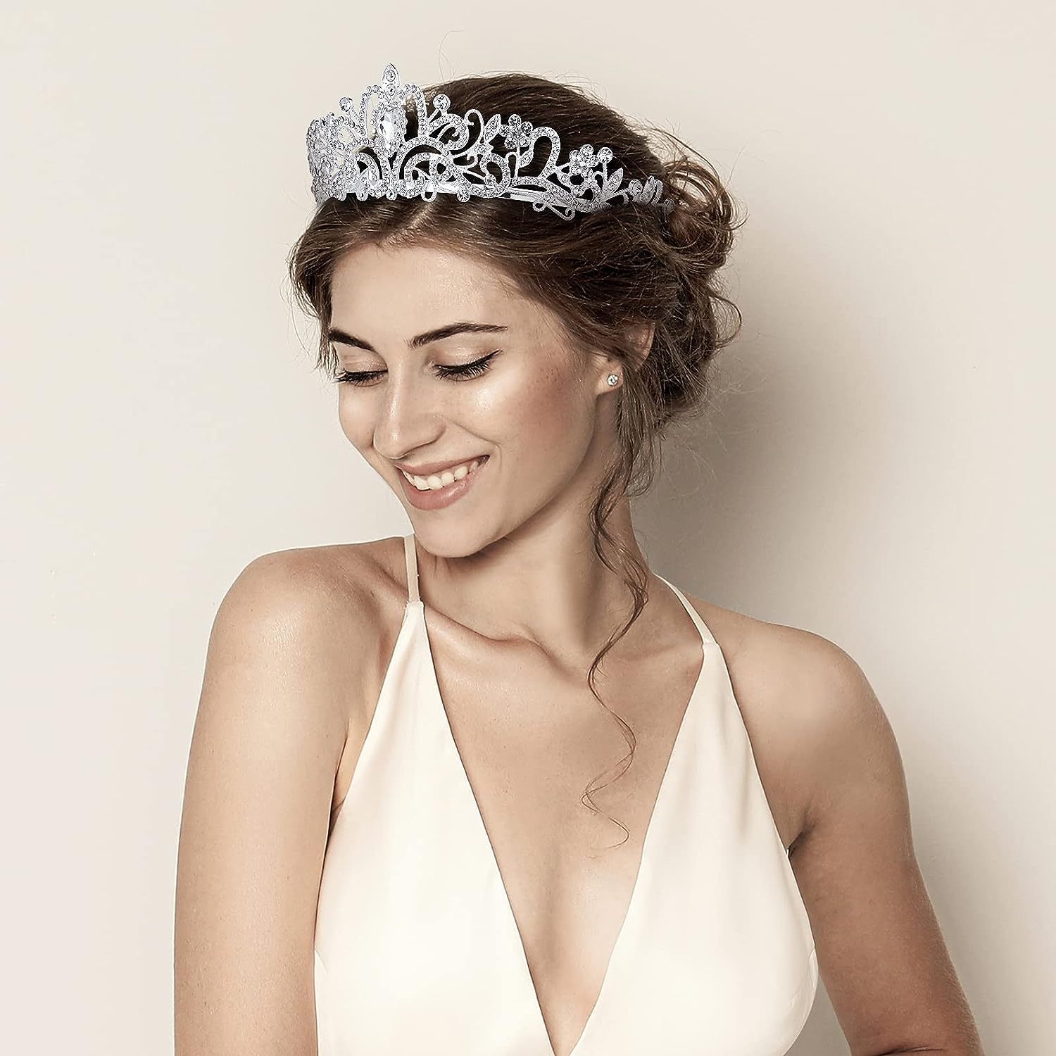 Couronne de mariée en strass, coiffure exotique, accessoires pour cheveux de tempérament Mori, nouvelle couronne de fête européenne et américaine pour femmes_voghion.com