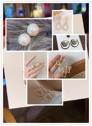 Silver needle pearl Tassel Earrings female earrings earrings