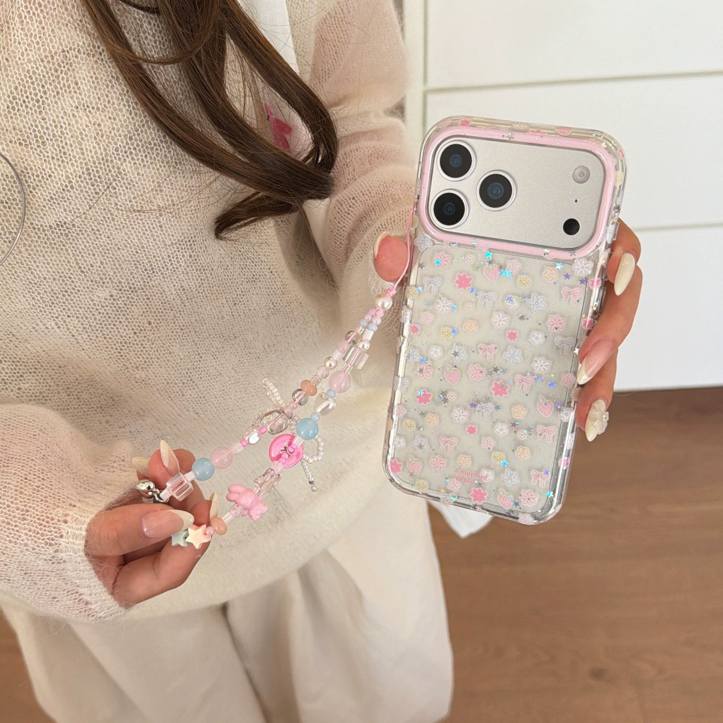 Apple, compatible iPhone 14/15, phone case, iPhone16 Pro, protective case, set, floral print, iphone, 17promax