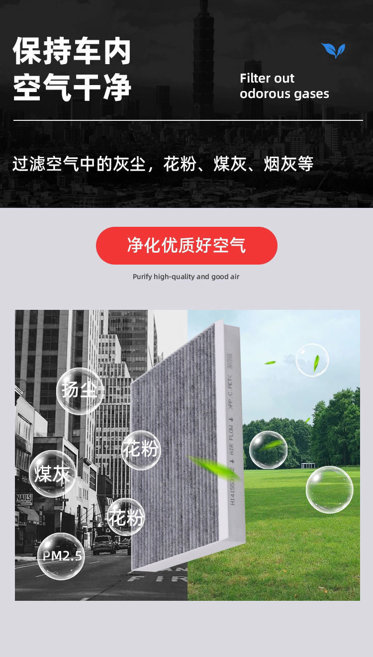 Byd Air Conditioning Filter Element in One Piece/Qin Plus Song Plus Han Dolphin Seal Yuan/Multi-Effect Antibacterial and Odor Removal
