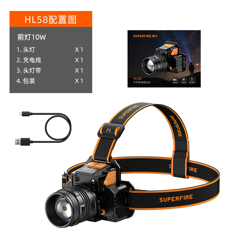 Fábrica personalizada HL58 nueva iluminación al aire libre de 10W luz alta carga zoom led logo de faro image 3