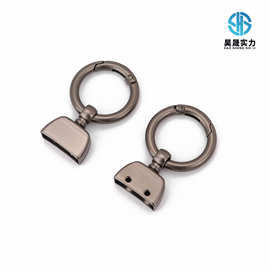 锌合金抛光挂镀车钥匙扣钥匙圈 五金配件汽车配饰哑枪色弹簧吊扣