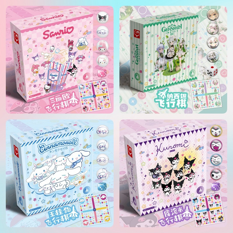 Anime Flying Chess Wholesale 110X110X35Mm Two-Dimensional Chess and Dice Board Game Educational Toy Card