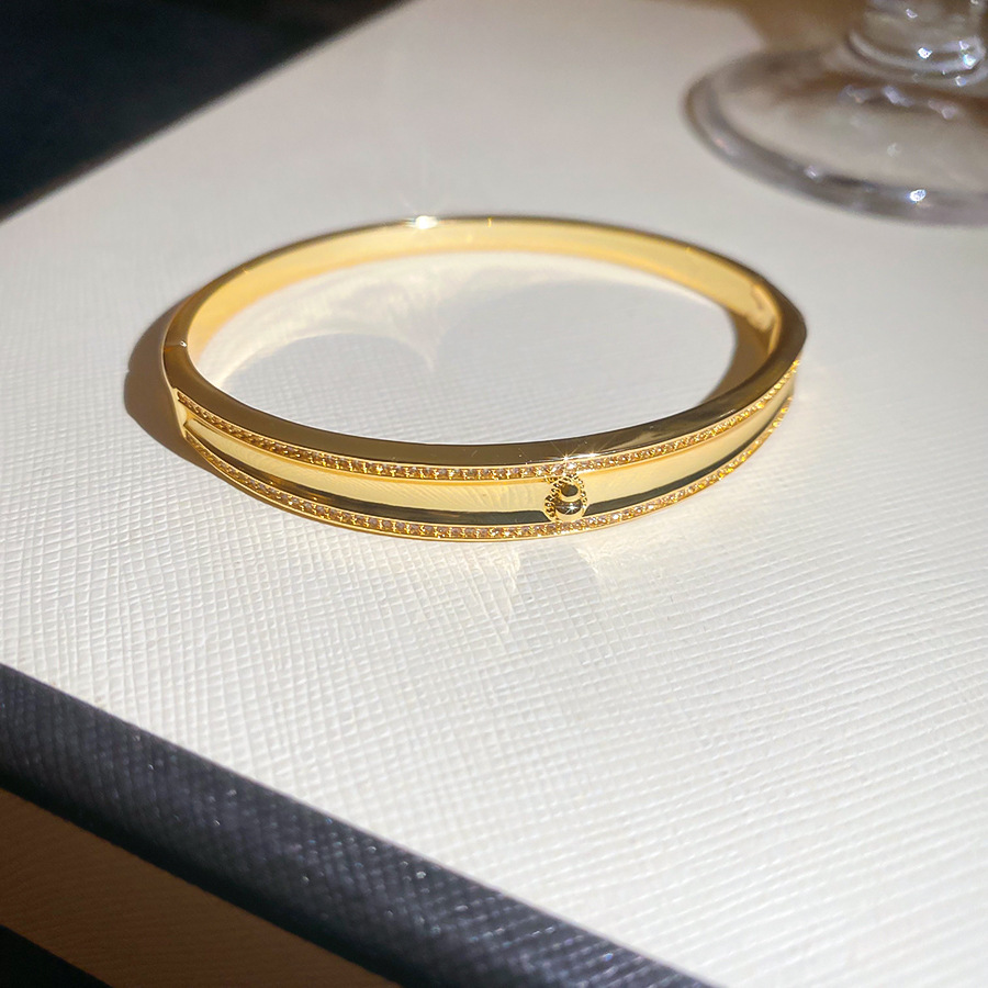 Pulsera 44 - calabaza de zircon (chapada en oro real)