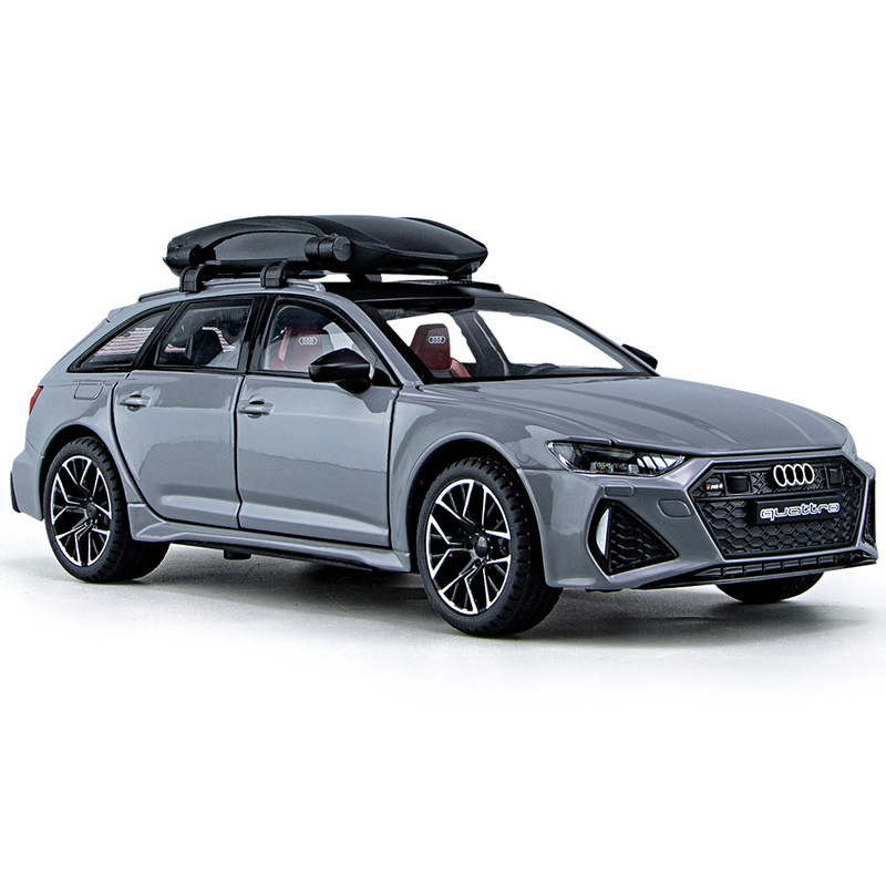 金丽方1:24奥廸RS6 Avant 瓦罐声光回力车玩具仿真合金车模型摆件|undefined