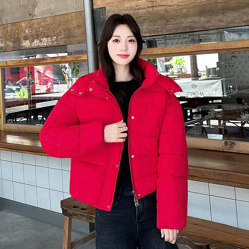 Winter Short Cotton Jacket, New Korean Style, Popular Loose-Fitting Puffer Jacket for Petite Individuals, Thickened Cotton Coat Winter Short Cotton Jacket, New Korean Style, Popular Loose-Fitting Puffer Jacket for Petite Individuals, Thickened Cotton Coat