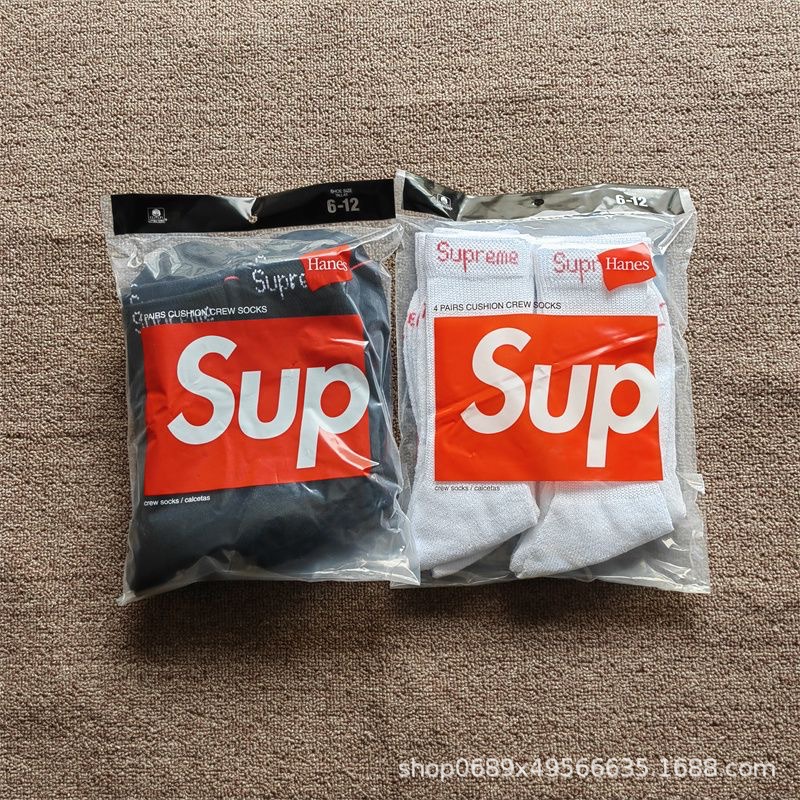 Foreign Trade Sup Socks Men's Terry Socks High Tube 4 Pairs Sports Socks High Top Outdoor Sports Trendy Socks Towel Bottom Wholesale