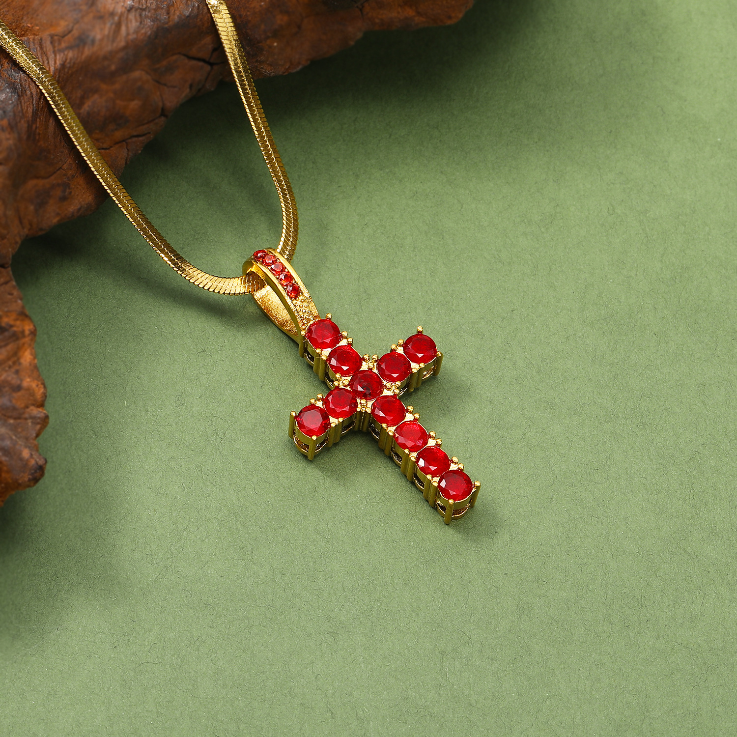 14g Weight Real Gold Plated Plating Material Rhinestones Inlay Material Pendant Necklace Classification 1 Piece Quantity Casual, Daily Occasion 304 Stainless Steel Material Cross Pattern Women's Gender Vintage Style Style Waterproof Non Tarnish, Plating, Inlay Craft Real Gold Plated Cross 304 Stainless Steel Vintage Style Waterproof Non Tarnish Pendant Necklace 17