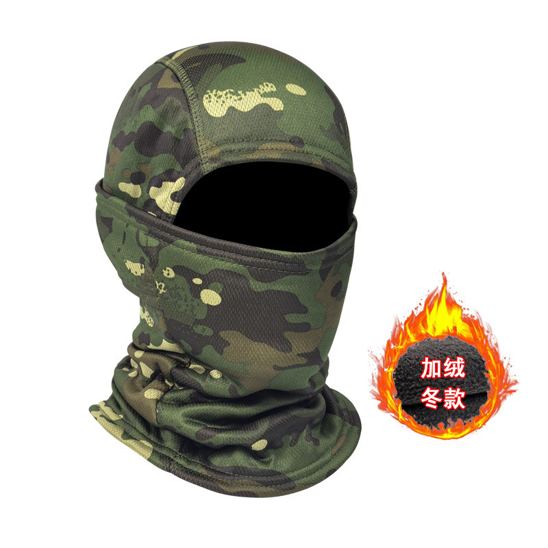 Pasamontañas táctico de camuflaje grueso para invierno, protección facial térmica para ciclismo o deportes al aire libre