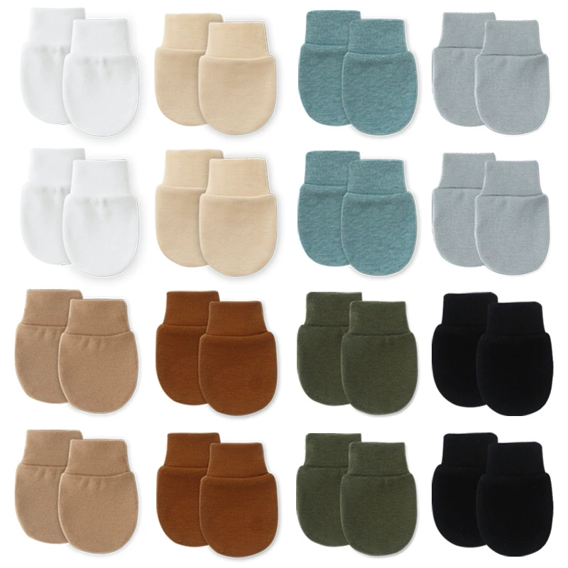 Трансграничные новорожденные детские перчатки против захвата 0-3 сплошной цветной набор новорожденного ребенка четыре сезона защитные перчатки для внешней торговли Европы и Америки