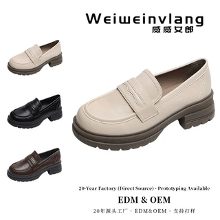 Custom women's shoes 定制女鞋复古小皮鞋学院风乐福鞋女8009-1
