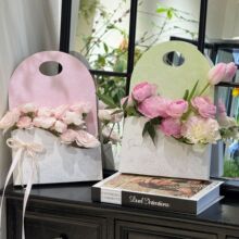 鲜花手提袋花束包装盒花艺包装材料插花袋教师节手提花篮鲜花礼盒