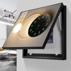 Modern light luxury electrical panel decoration with clock, no drilling electrical box wall clock, concealing living room distribution box painting