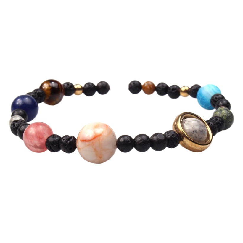 Europa y América Amazon caliente Sistema Solar Galaxy pulsera Piedra Natural ocho planetas universo guardián estrella pulsera